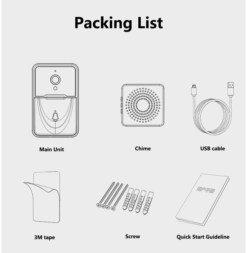 Wireless Security Smart WiFi Doorbell Intercom Video Camera Door Ring