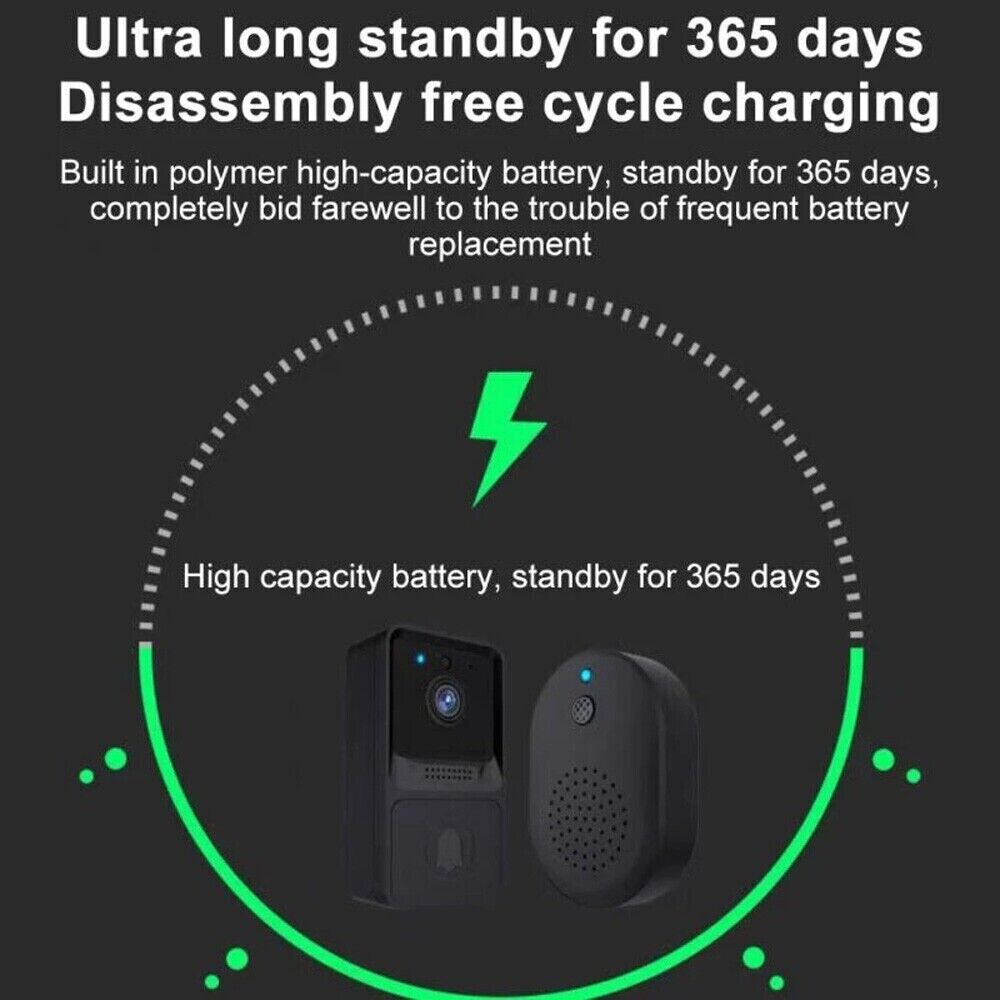 Smart Wireless WiFi Doorbell Intercom Video Camera Door Ring Bell