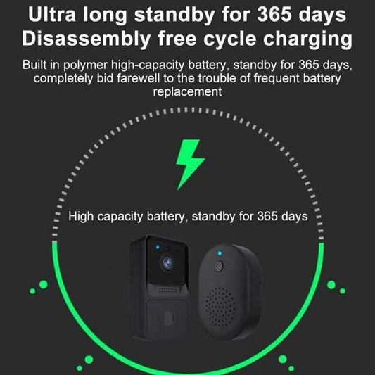 Smart Wireless WiFi Doorbell Intercom Video Camera Door Ring Bell